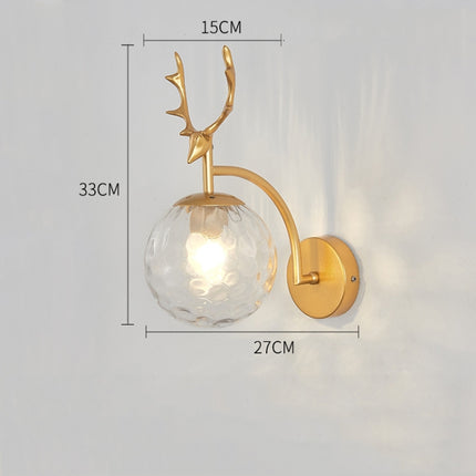 LED Glass Wall Bedroom Bedside Lamp Living Room Study Staircase Wall Lamp, Power source: Without Light Bulb(6104 Golden Water Grain Light)-garmade.com