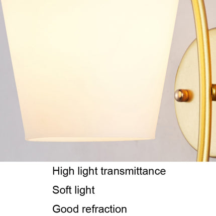 LED Glass Wall Bedroom Bedside Lamp Living Room Study Staircase Wall Lamp, Power source: Without Light Bulb(6104 Golden Milk White)-garmade.com
