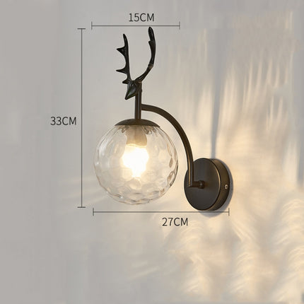 LED Glass Wall Bedroom Bedside Lamp Living Room Study Staircase Wall Lamp, Power source: 5W Warm Light(6104 Black Water Grain Light)-garmade.com