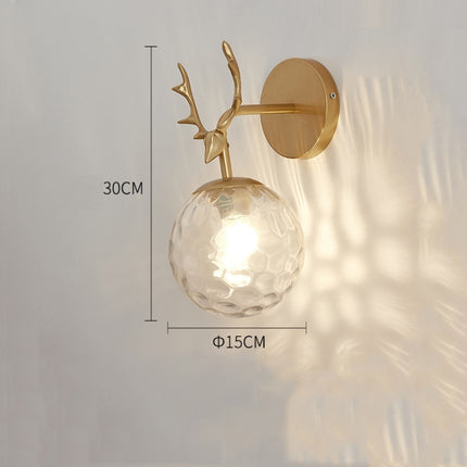 LED Glass Wall Bedroom Bedside Lamp Living Room Study Staircase Wall Lamp, Power source: 12W Warm Light(6106 Golden Water Grain Light)-garmade.com