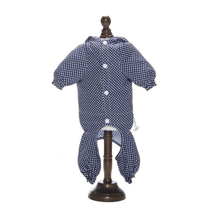 Dog Raincoat Out Four Foot Waterproof Dust Clothes Pet Raincoat, Size: S(Blue)-garmade.com