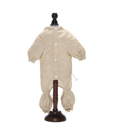 Dog Raincoat Out Four Foot Waterproof Dust Clothes Pet Raincoat, Size: S(Apricot)-garmade.com