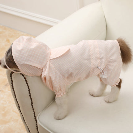 Dog Raincoat Out Four Foot Waterproof Dust Clothes Pet Raincoat, Size: S(Pink)-garmade.com