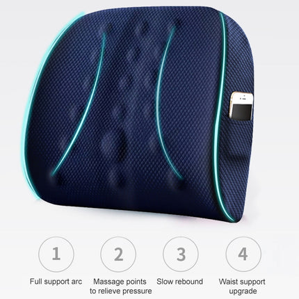 Lumbar Cushion Office Maternity Seat Cushion Car Lumbar Memory Foam Lumbar Pillow,Style: 3D (Blue)-garmade.com