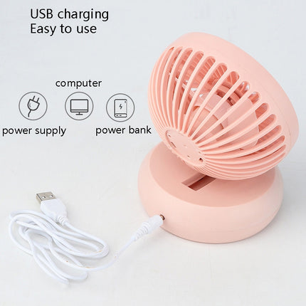 FS01 Desktop Rechargeable Small Electric Fan Office USB Mute Minimalist Student Fan(Cyan)-garmade.com