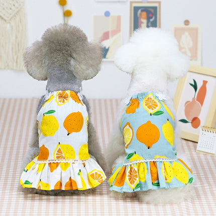 Pet Clothing Dog Cat Dress Lemon Skirt, Size: XS(Blue Gray)-garmade.com