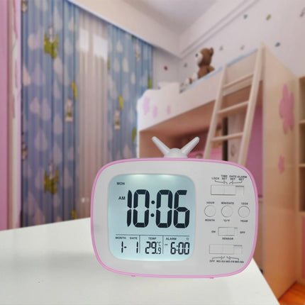 G179 Retro TV Alarm Clock Student Dormitory Bed Electronic Clock(Green English Version)-garmade.com