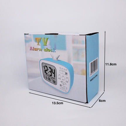 G179 Retro TV Alarm Clock Student Dormitory Bed Electronic Clock(Pink English Version)-garmade.com