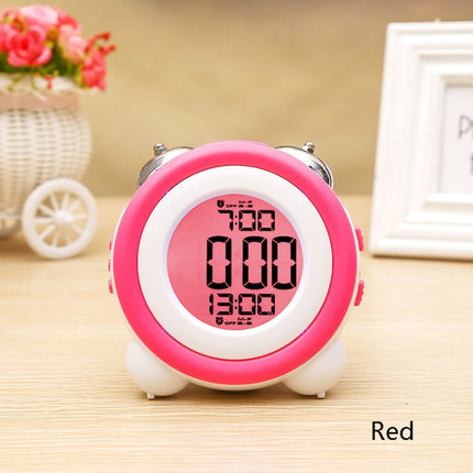 0705 Big Volume Simple Three-Dimensional LED Alarm Clock Mute Luminous Electronic Clock(Red)-garmade.com