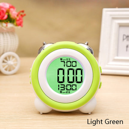 0705 Big Volume Simple Three-Dimensional LED Alarm Clock Mute Luminous Electronic Clock(Light Green)-garmade.com