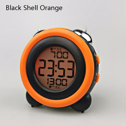 0705 Big Volume Simple Three-Dimensional LED Alarm Clock Mute Luminous Electronic Clock(Black Shell Orange)-garmade.com
