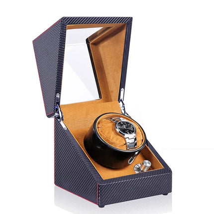 Automatic Watch Shaker Electric Rotating Winding Watch Gift Box, US Plug(Carbon Fiber Camel Ripple)-garmade.com