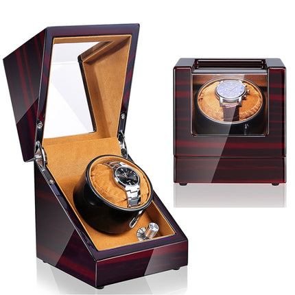 Automatic Watch Shaker Electric Rotating Winding Watch Gift Box, US Plug(Ebony)-garmade.com