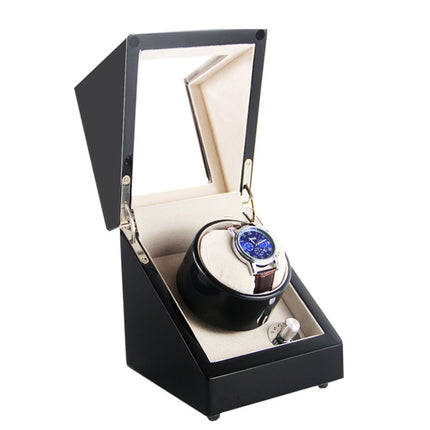 Automatic Watch Shaker Electric Rotating Winding Watch Gift Box, US Plug(Black White)-garmade.com