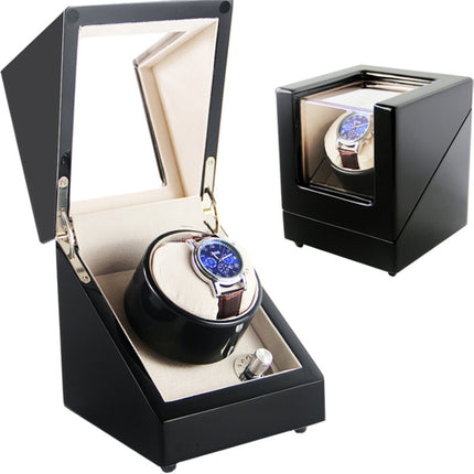 Automatic Watch Shaker Electric Rotating Winding Watch Gift Box, US Plug(Black White)-garmade.com