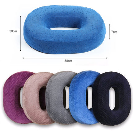 Slow Resilience Memory Foam Office Hip Pad After Hemorrhoids Operation Cushion(Tibetan Blue)-garmade.com