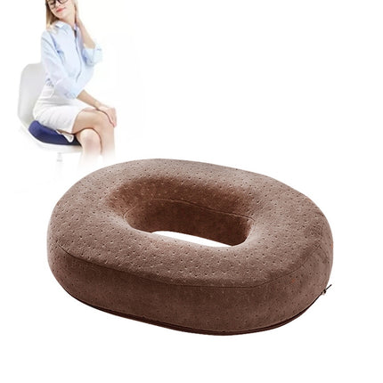 Slow Resilience Memory Foam Office Hip Pad After Hemorrhoids Operation Cushion(Coffee Color)-garmade.com