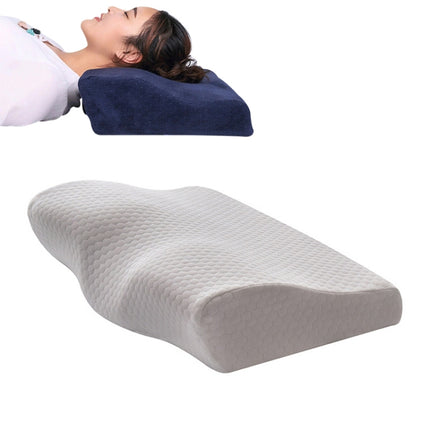 Butterfly Shape Memory Foam Snorked Pillow Slow Rebound Health Care Cervical Pillow, Dimensions: 50x30x10x6cm(Water Molecule White)-garmade.com