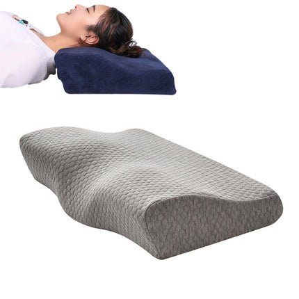Butterfly Shape Memory Foam Snorked Pillow Slow Rebound Health Care Cervical Pillow, Dimensions: 50x30x10x6cm(Water Molecule Gray)-garmade.com