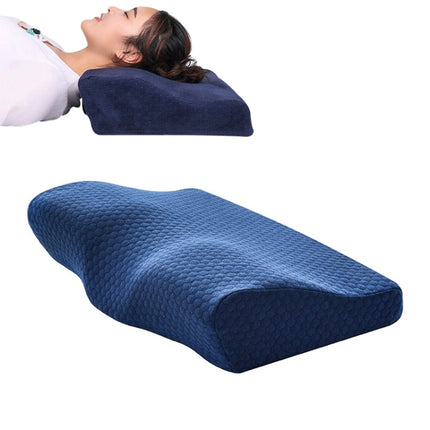 Butterfly Shape Memory Foam Snorked Pillow Slow Rebound Health Care Cervical Pillow, Dimensions: 62x34x12x6cm(Water Molecule)-garmade.com