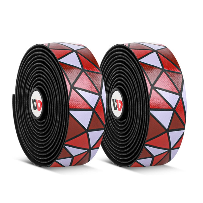 WEST BIKING YP0804045 Color PU Handlebars Stain Resistant Washable Non-Slip Bicycle Straps Cycling Accessories(Red White)-garmade.com