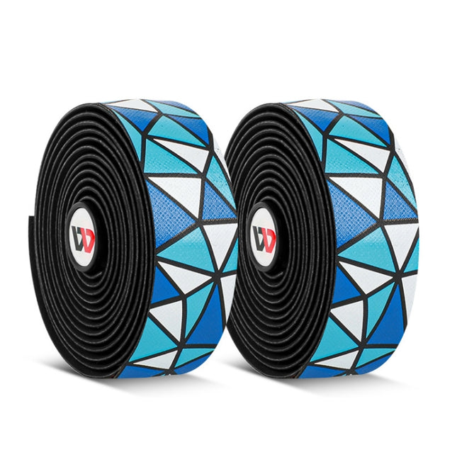 WEST BIKING YP0804045 Color PU Handlebars Stain Resistant Washable Non-Slip Bicycle Straps Cycling Accessories(Blue and White)-garmade.com
