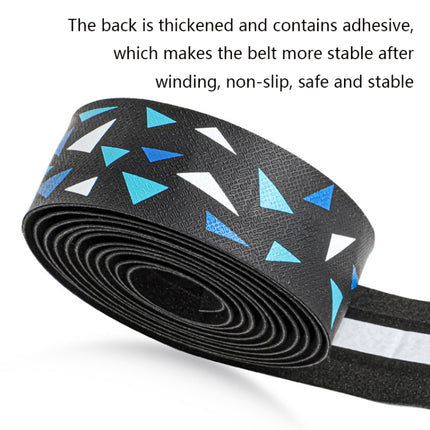 WEST BIKING YP0804045 Color PU Handlebars Stain Resistant Washable Non-Slip Bicycle Straps Cycling Accessories(Blue and White)-garmade.com
