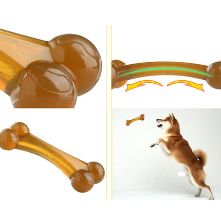 Nylon PU Dog Molar Stick Cleaning Dog Bite Toy, Specification: Large Double Head Arched Bone-garmade.com