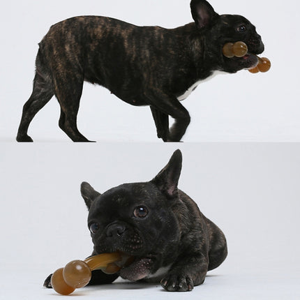 Nylon PU Dog Molar Stick Cleaning Dog Bite Toy, Specification: Large Double Bone-garmade.com
