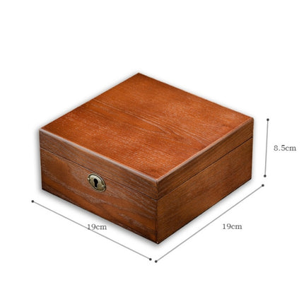 6 Slots Willow Watch Storage Box Jewelry Collection Display Box With Lock(Square)-garmade.com