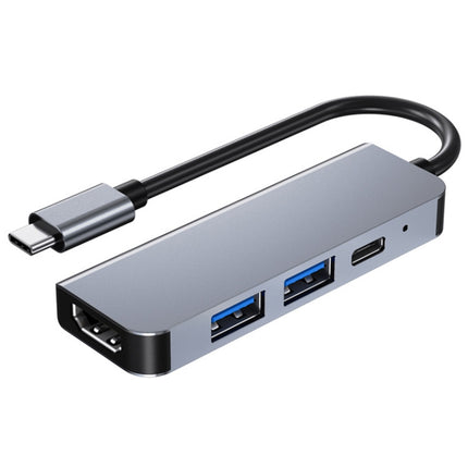 BYL-2011 4 In 1 USB-C / Type-C To 4K HDMI + USB 3.0 + USB 2.0 + PD USB-C / Type-C Charging Ports Multifunctional HUB Docking Station-garmade.com