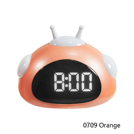 Wake Up Lights Cute Cartoon Animals Alarm Clock Bedside Electronic Night Lamp Clock(0709 Orange)-garmade.com