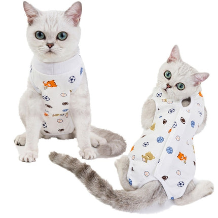 Female Cat Breathable And Anti-Licking Sterilization Clothing, Size: S(Football)-garmade.com