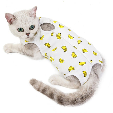 Female Cat Breathable And Anti-Licking Sterilization Clothing, Size: S(Banana)-garmade.com