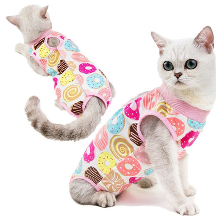 Female Cat Breathable And Anti-Licking Sterilization Clothing, Size: M(Donut)-garmade.com