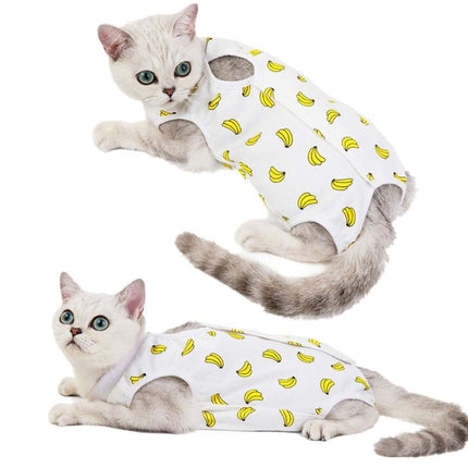 Female Cat Breathable And Anti-Licking Sterilization Clothing, Size: M(Banana)-garmade.com