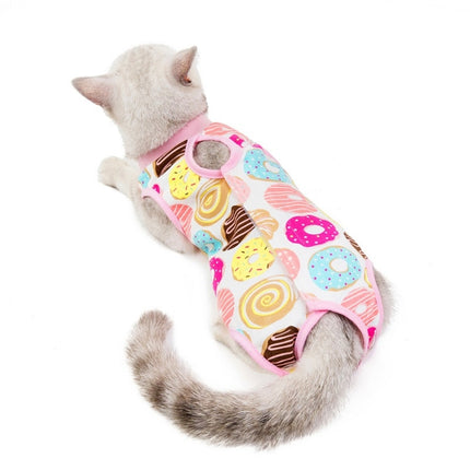 Female Cat Breathable And Anti-Licking Sterilization Clothing, Size: L(Donut)-garmade.com