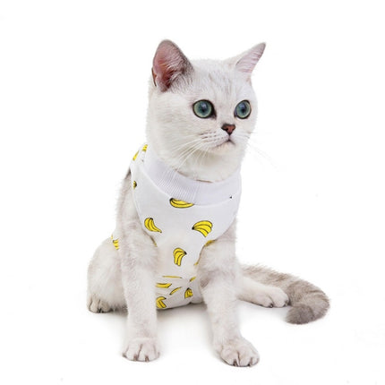 Female Cat Breathable And Anti-Licking Sterilization Clothing, Size: L(Banana)-garmade.com