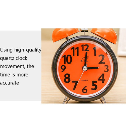 A32 Double Bell Alarm Clock Student Bedside Belt Alarm(Orange)-garmade.com