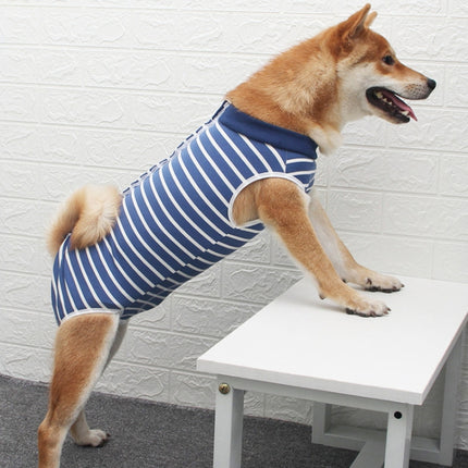 Pet Sterilization Surgical Gown Highly Elastic And Breathable Postoperative Nursing Clothes, Size: XS(Stripe)-garmade.com