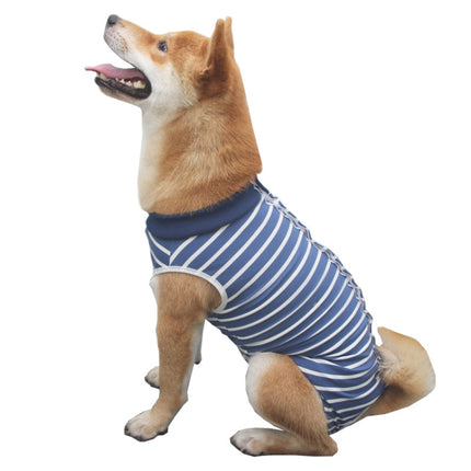 Pet Sterilization Surgical Gown Highly Elastic And Breathable Postoperative Nursing Clothes, Size: M(Stripe)-garmade.com
