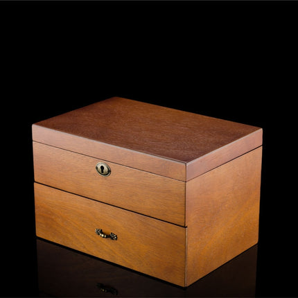 Wooden Double-Layer Watch Storage Box With Lock Jewelry Collection Display Box, Specification: 20 Epitope-garmade.com