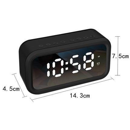 FY101 Charging Bluetooth Speaker Radio Alarm Mirror Electronic Clock(White)-garmade.com