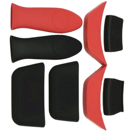 8 PCS / Set Silicone Kitchen Insulation Pad Set(Black Red)-garmade.com