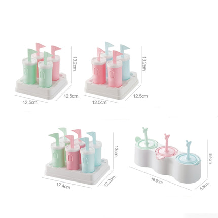 2 Sets 3 in 1 Children DIY Popsicle Mold Homemade Ice Cream Mold Set(Deer)-garmade.com