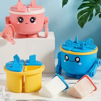 2 PCS Children Cartoon Silicone Ice Tray Homemade Ice Cream Mold, Specification: Robot (Blue)-garmade.com