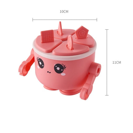 2 PCS Children VSilicone Ice Tray Homemade Ice Cream Mold, Specification: Robot (Red)-garmade.com