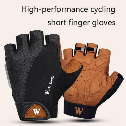WEST BIKING YP0211196 Half-Finger Shock-Absorbing Anti-Skid Motorcycle Bike Gloves Riding Equipment, Size: XL(Black Yellow)-garmade.com