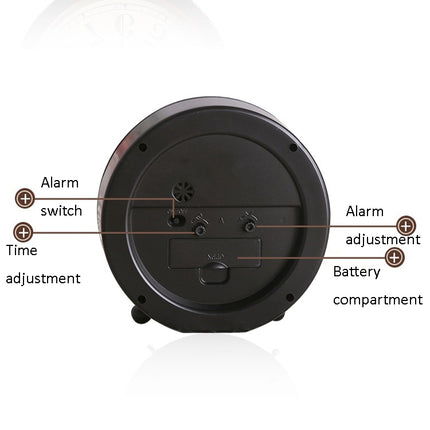 2 PCS G51 Personality Retro Alarm Clock Bed Mute Metal Student Alarm Clock, Colour: Black 2-garmade.com
