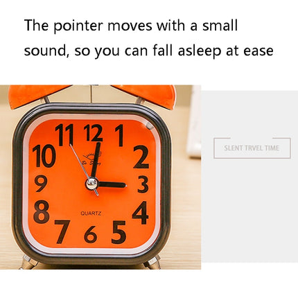 A59 Square Metal Bell Alarm Clock Ringing Alarm Clock Child Student Bedside Bell With Alarm(Light Pink)-garmade.com